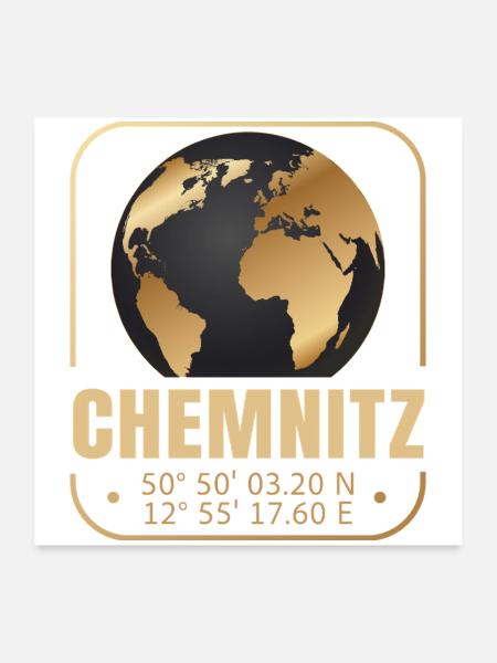 Chemnitz - Poster 60x60 cm - Weiß - Vorne