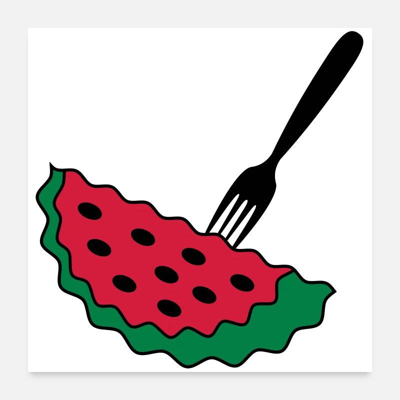 Melon with fork Poster 24" x 24" (60x60 cm)
