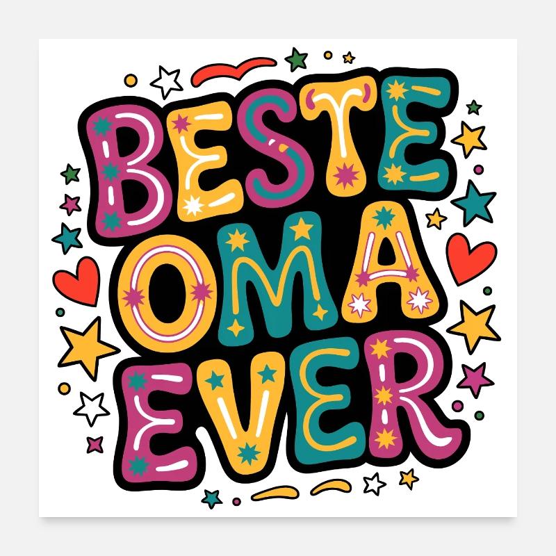 Beste Oma Ever Poster 60x60 cm