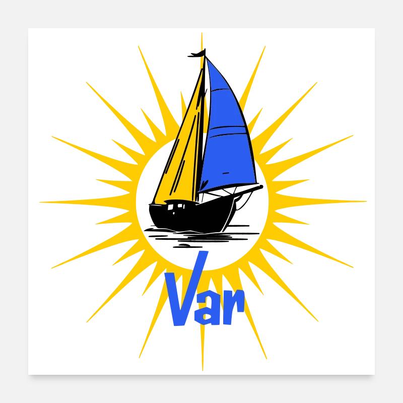 Segelboot Soleil Var Poster 60x60 cm