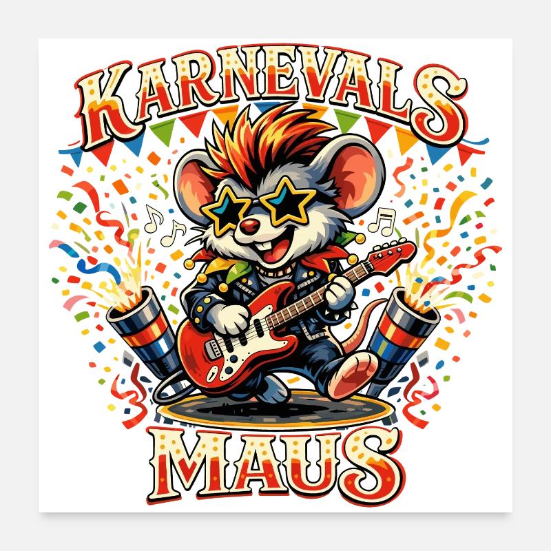 Cologne Carnival Mouse Skirt Alaaf Funny Poster 24" x 24" (60x60 cm)