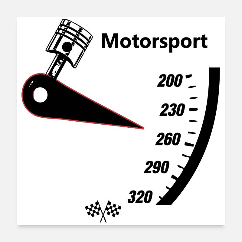 Compteur de vitesse pour sport automobile Poster 60 x 60 cm