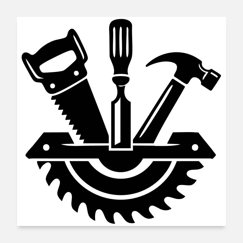 Carpenter Tool – Carpenter Logo - Poster 24" x 24" (60x60 cm) - white