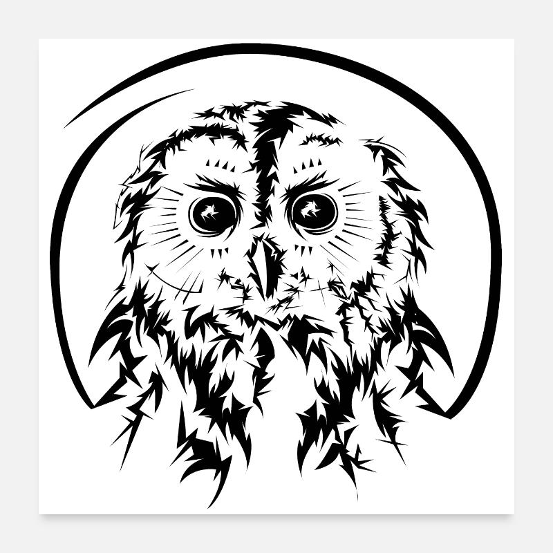 eule owl eulen owls symbol illustration icon Poster 60x60 cm