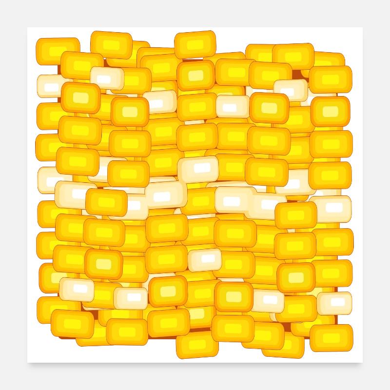 SWEET CORN COSTUMES - CORN PATTERN - YELLOW Poster 24" x 24" (60x60 cm)