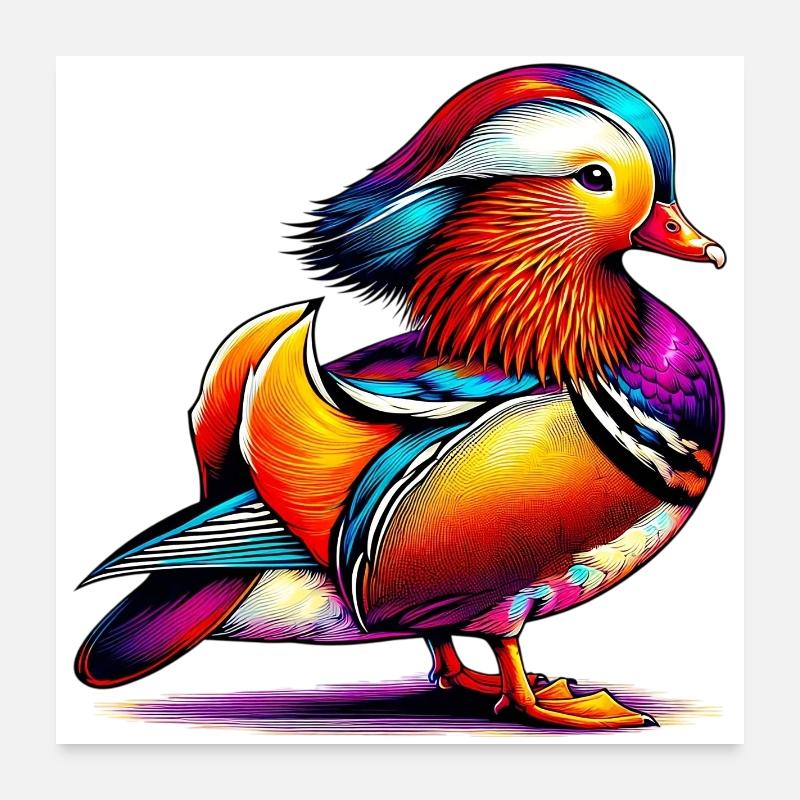 Mandarin duck Poster 24" x 24" (60x60 cm)