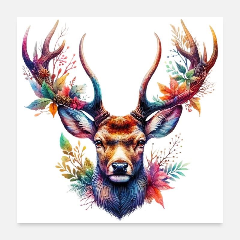 Hirsch Poster 60x60 cm