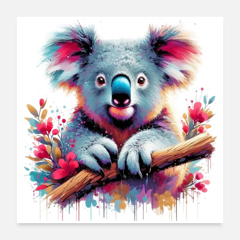 Koala - Poster 60 x 60 cm - blanc