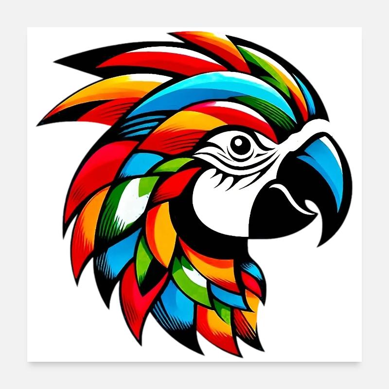 Perroquet arlequin Poster 60 x 60 cm