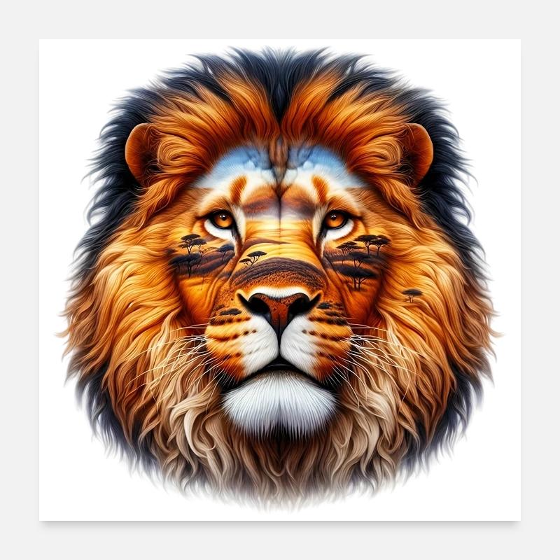 Löwe Poster 60x60 cm