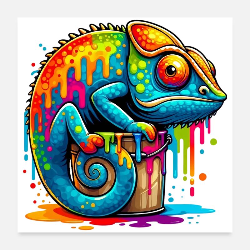 Chamäleon Poster 60x60 cm
