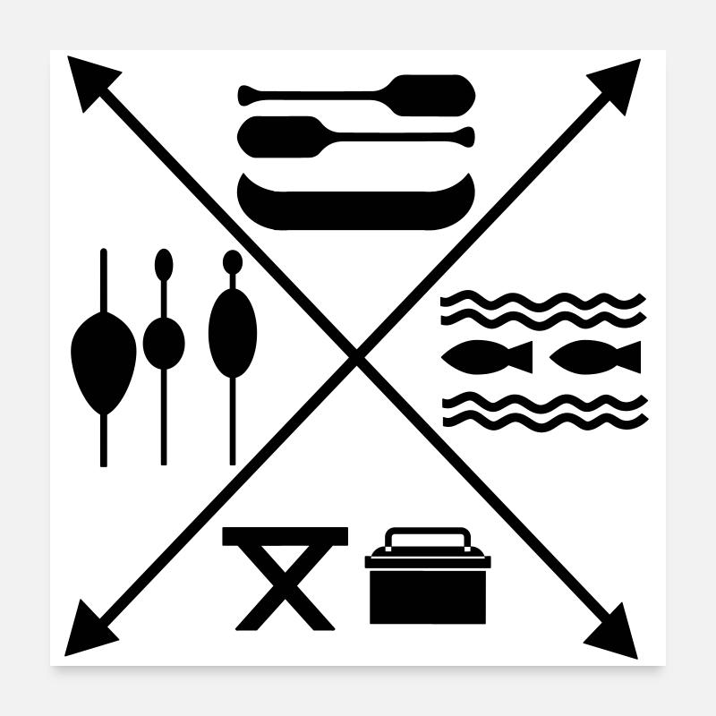 Pêche Poster 60 x 60 cm