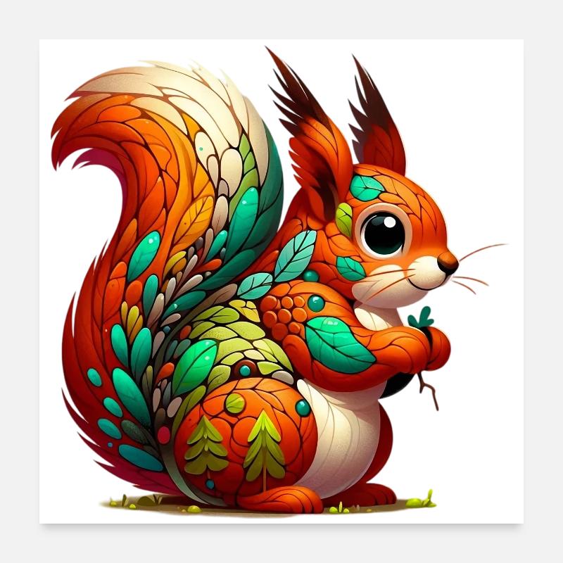 Écureuil Poster 60 x 60 cm