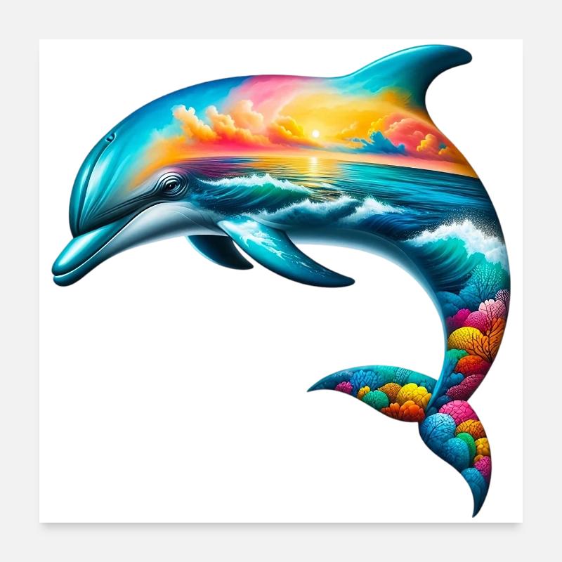 Delfin Poster 60x60 cm