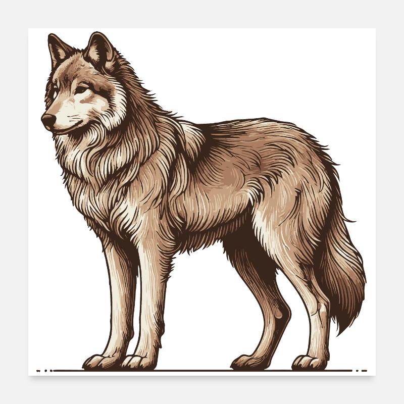 Loup Poster 60 x 60 cm