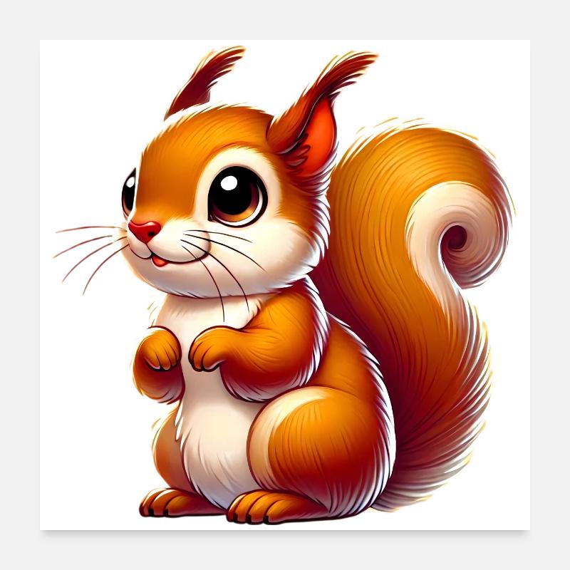 Écureuil Poster 60 x 60 cm