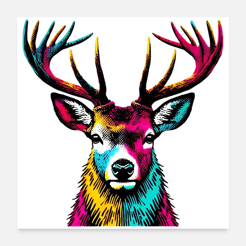 Hirsch Poster 60x60 cm
