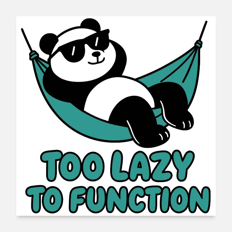 Chill Panda with sunglasses and hammock Poster 24" x 24" (60x60 cm)
