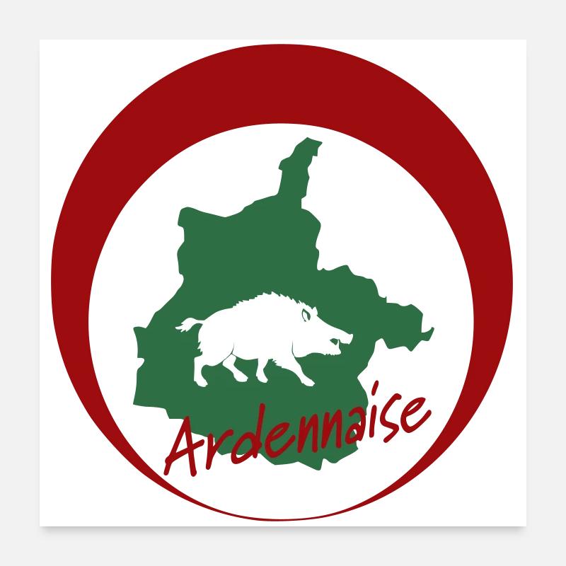 Ardennes Wild Boar emblem Poster 24" x 24" (60x60 cm)
