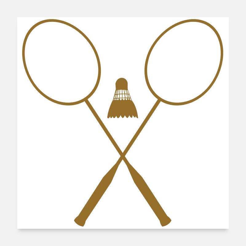 Badminton - Sport - Racket Poster 24" x 24" (60x60 cm)
