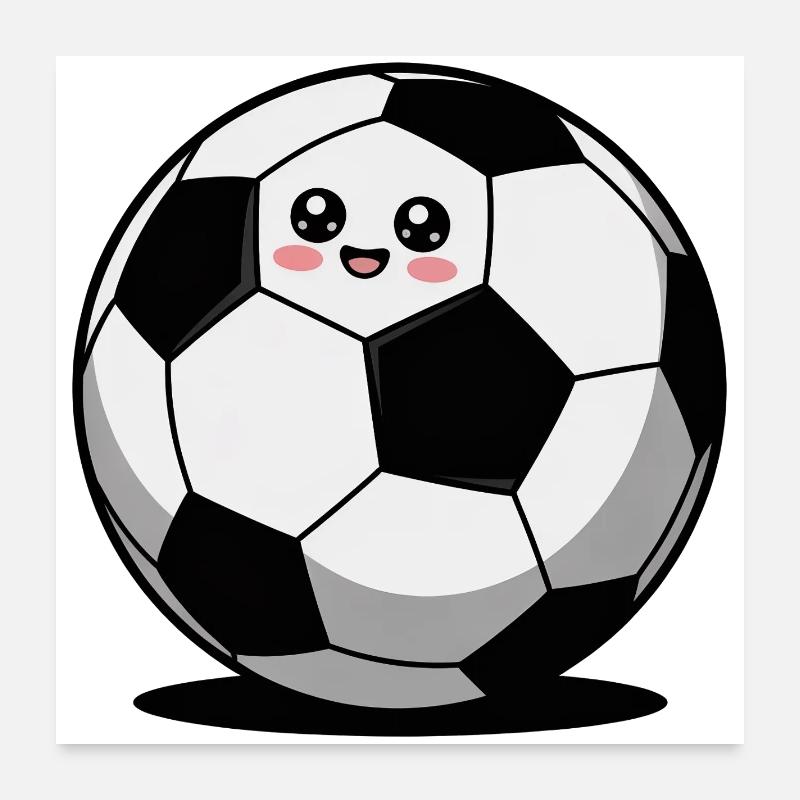 Fußball comic süß Poster 60x60 cm