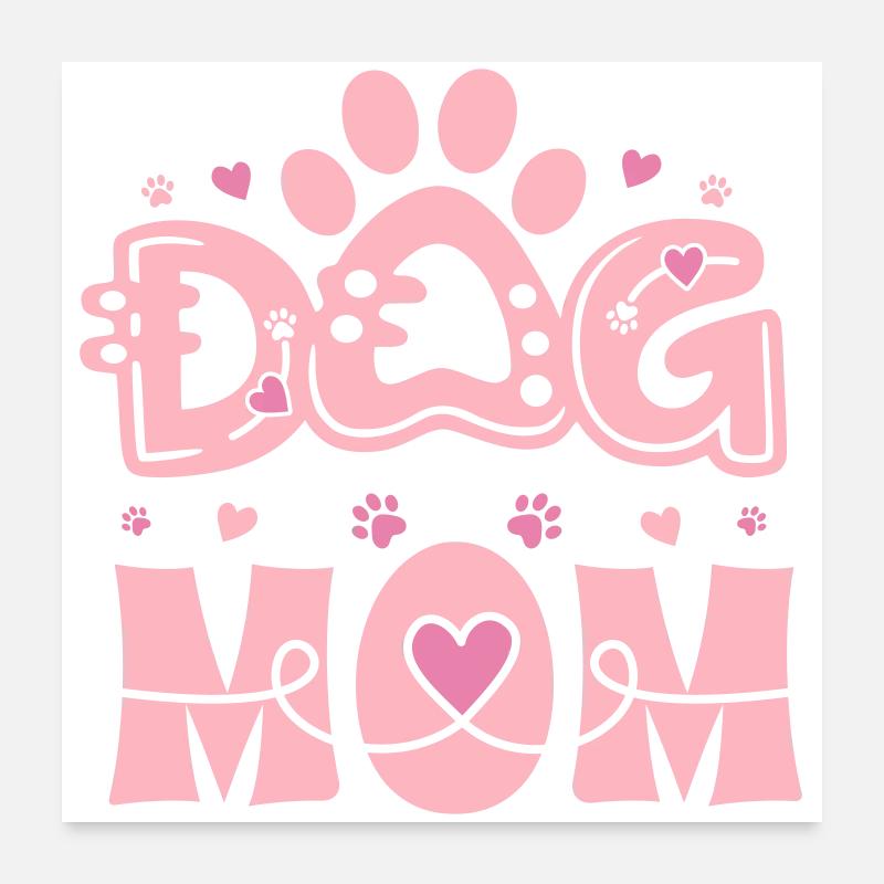 Monogramme Minimal DOG MOM Poster 60 x 60 cm