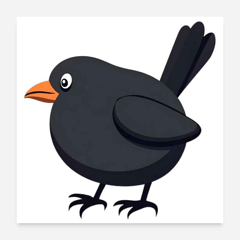 oiseau merle noir Poster 60 x 60 cm