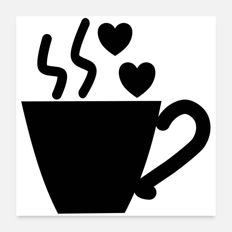 J'adore le café - tasse de café - Café Poster 60 x 60 cm