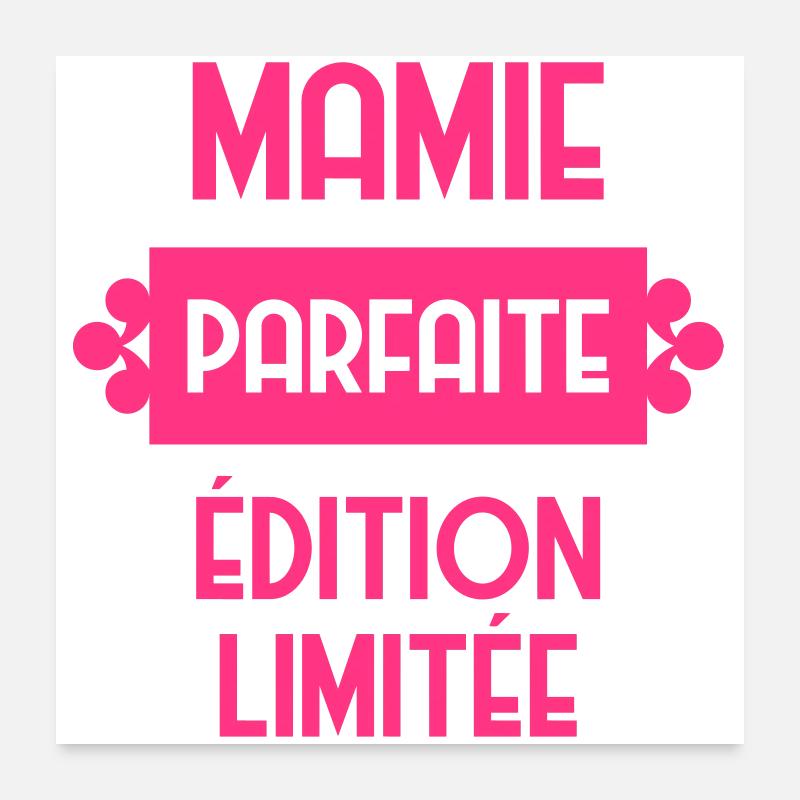 Mamie Mamy Grand-Mère Grand Mere Grands Parents Poster 24" x 24" (60x60 cm)