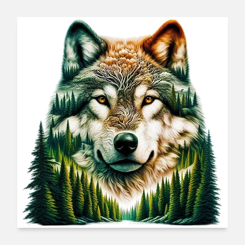 Loup Poster 60 x 60 cm