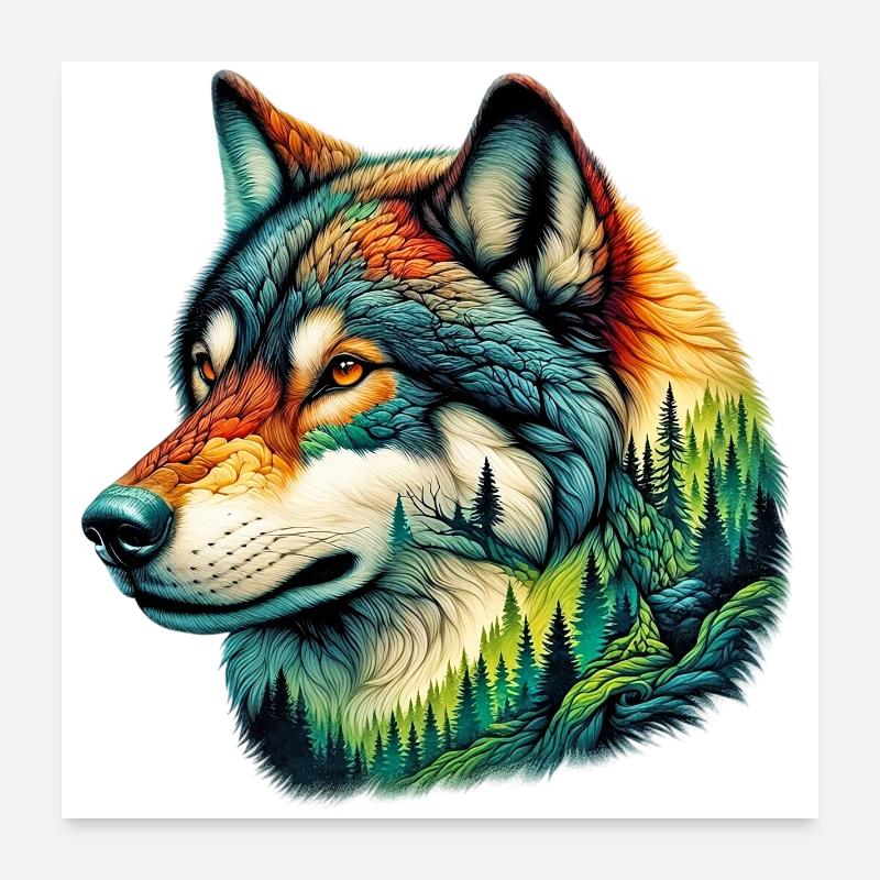 Wolf Poster 60x60 cm
