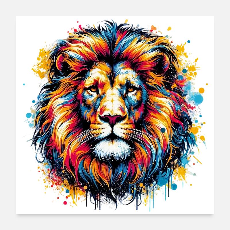 Lion Poster 60 x 60 cm