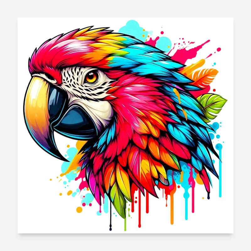 Papagei Poster 60x60 cm