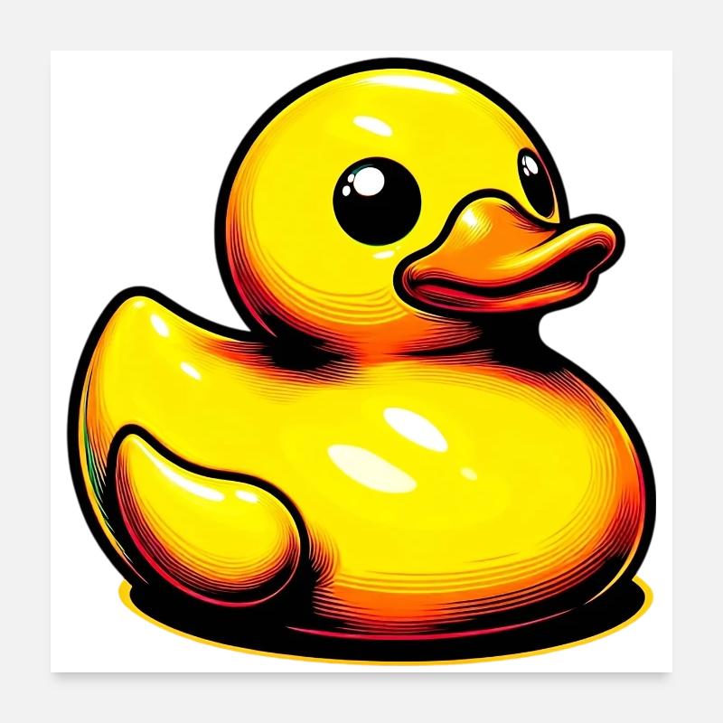 Caneton Canard Canard - Poster 60 x 60 cm - blanc