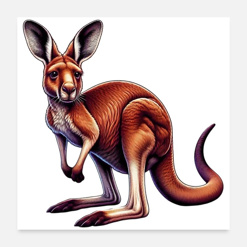 Kangaroo Poster 24" x 24" (60x60 cm)