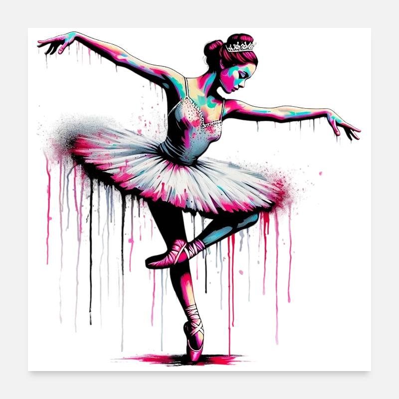 Danseuse de ballet avec tutu Poster 60 x 60 cm
