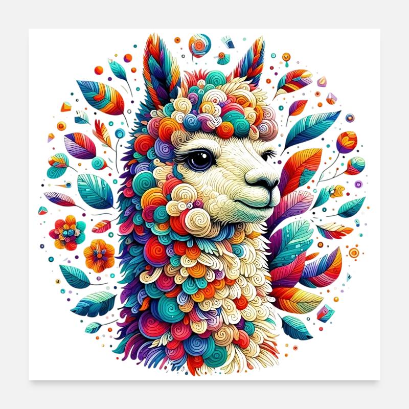 Alpaga - Poster 60 x 60 cm - blanc