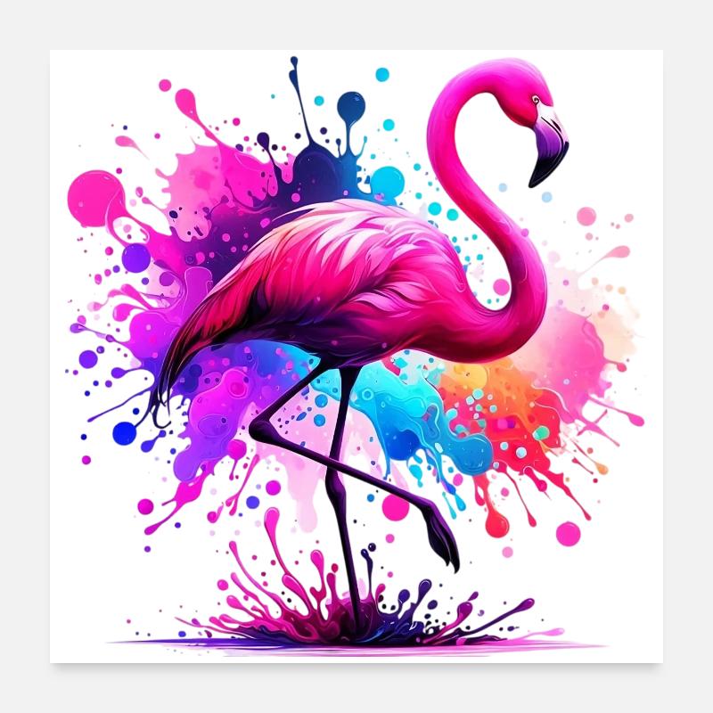 Flamant Poster 60 x 60 cm