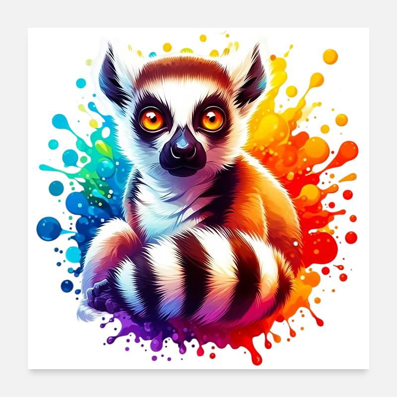 Lemur Poster 24" x 24" (60x60 cm)