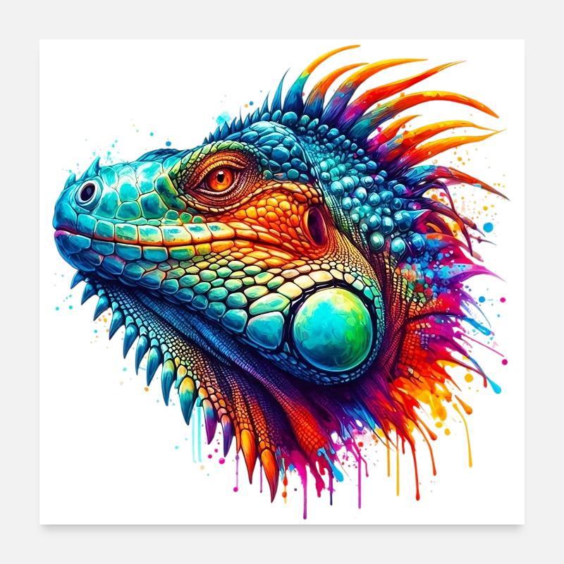 Leguan Poster 60x60 cm