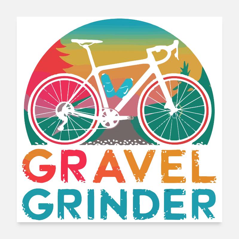Vélo de gravier avec dénivelés Poster 60 x 60 cm
