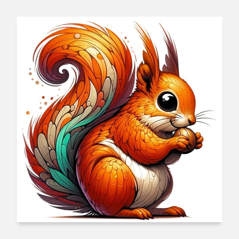 Squirrel Poster 24" x 24" (60x60 cm)