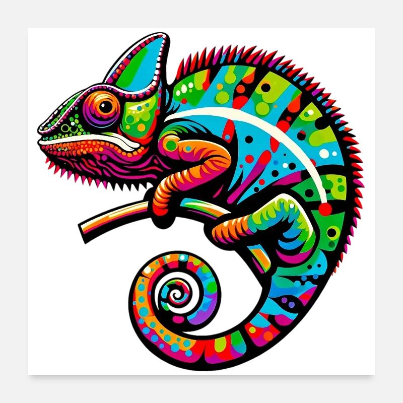 Chamäleon Poster 60x60 cm