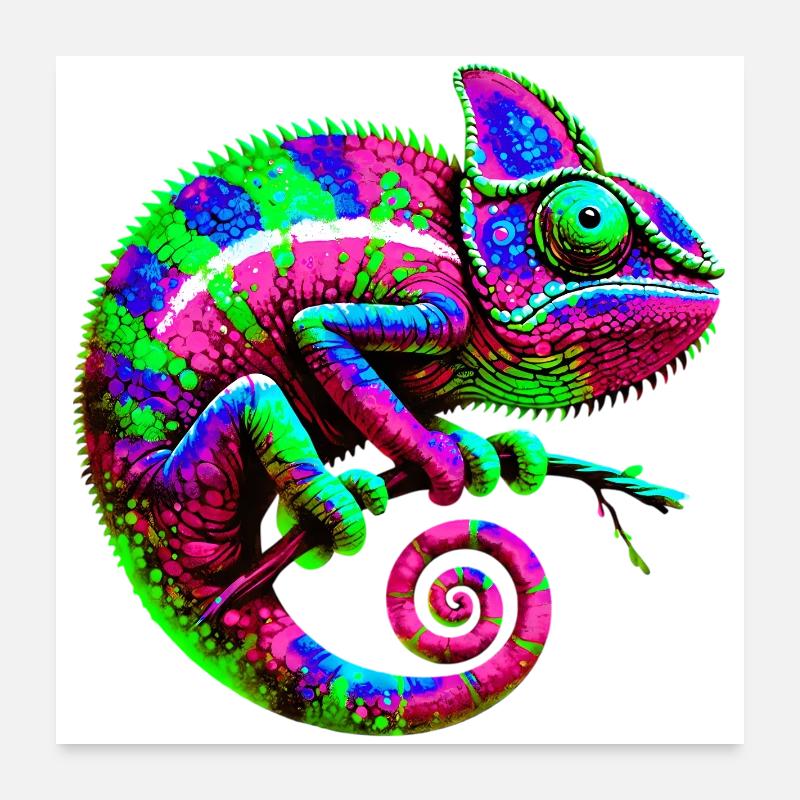 Chamäleon Poster 60x60 cm