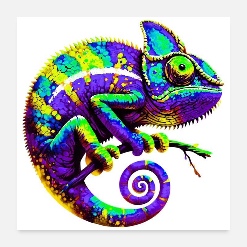 Chamäleon Poster 60x60 cm