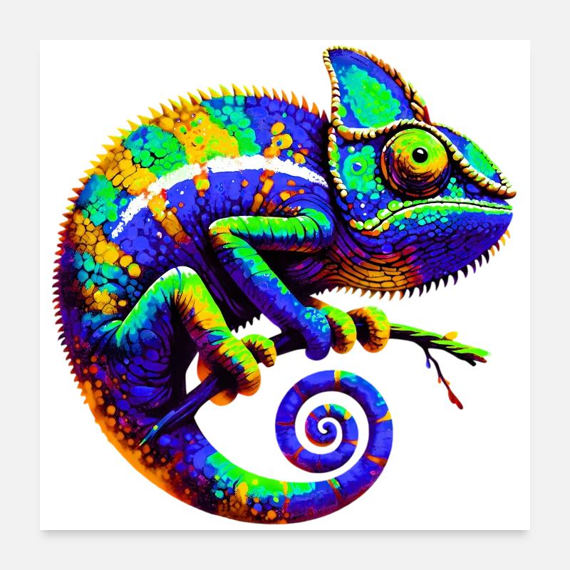 Caméléon Poster 60 x 60 cm