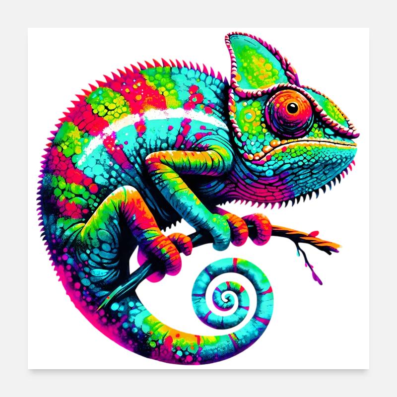 Caméléon Poster 60 x 60 cm