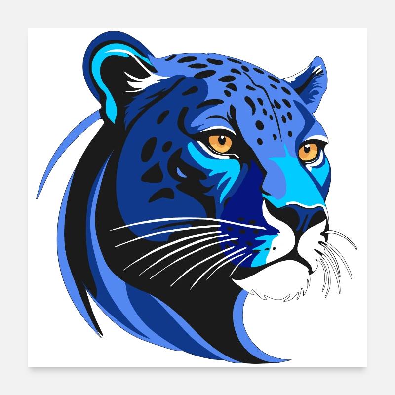PANTER BLU - Poster 60x60 cm - Weiß