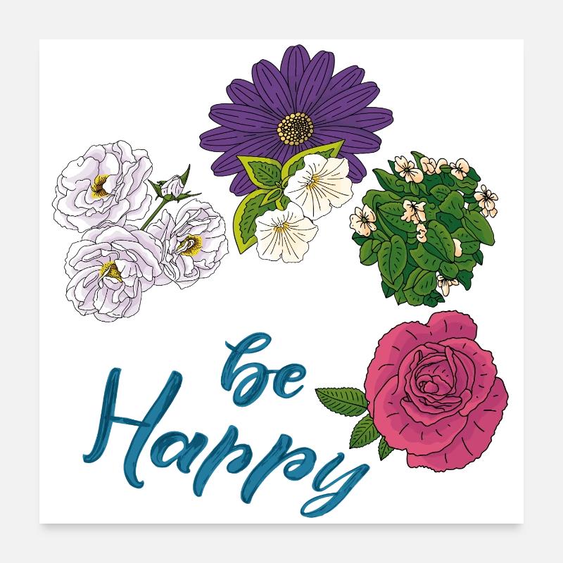 Sois heureux Poster 60 x 60 cm