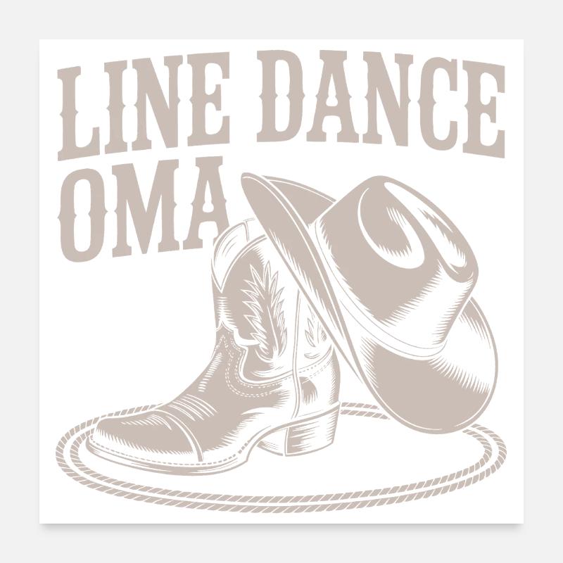Line Dance Granny Western Boots Poster 24" x 24" (60x60 cm)